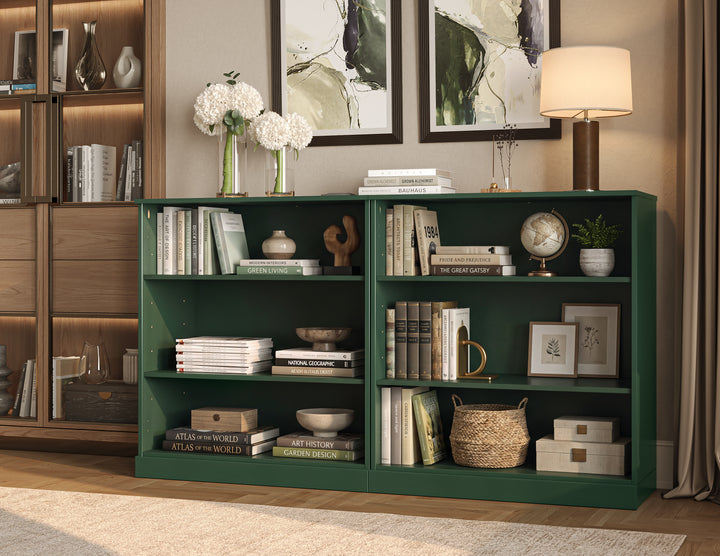 100% Solid Wood Freestanding Modular 6-Shelf Bookcase Cabinet with Open Adjustable Shelves, Display Storage Bookshelf, 64" W x 35.75" H