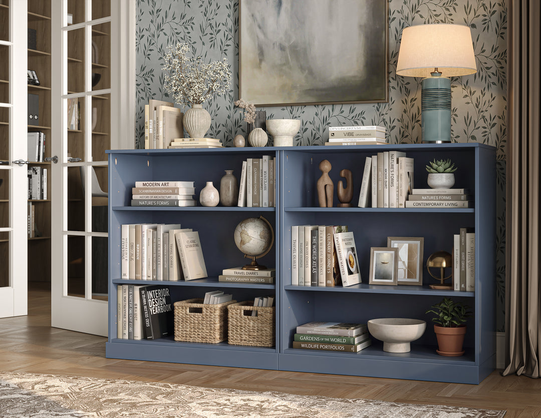 100% Solid Wood 6-Shelf Bookcase Cabinet with Open Storage and Adjustable Shelves, Display Bookshelf, 64" W x 35.75" H