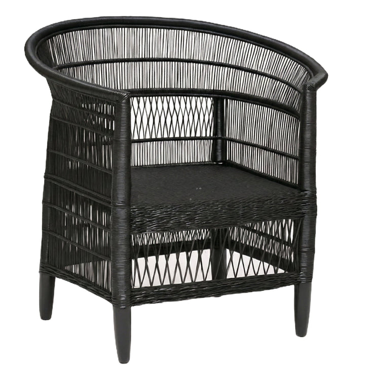 100% Handwoven Natural Rattan 2-Piece Indoor Seating Set with Chair and 3-Seater Settee, Solid Wood Frame, Boho Farmhouse, Authentic African Craftsmanship