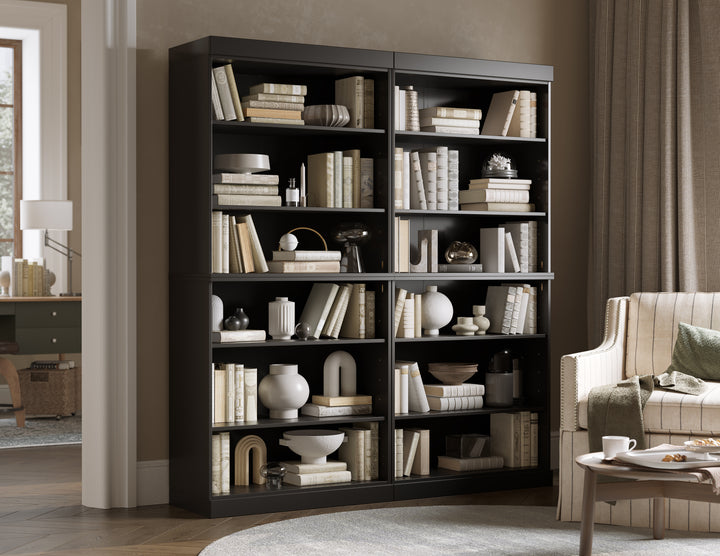 100% Solid Wood 12-Shelf 64" Bookcase, Tall Modular Bookshelf with Adjustable Shelves