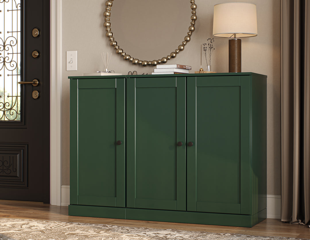 100% Solid Wood Shoe Storage Cabinet with Shaker Doors, Adjustable Shelves, Space Saving Modular Entryway Organizer, 48.5" W x 35.75" H