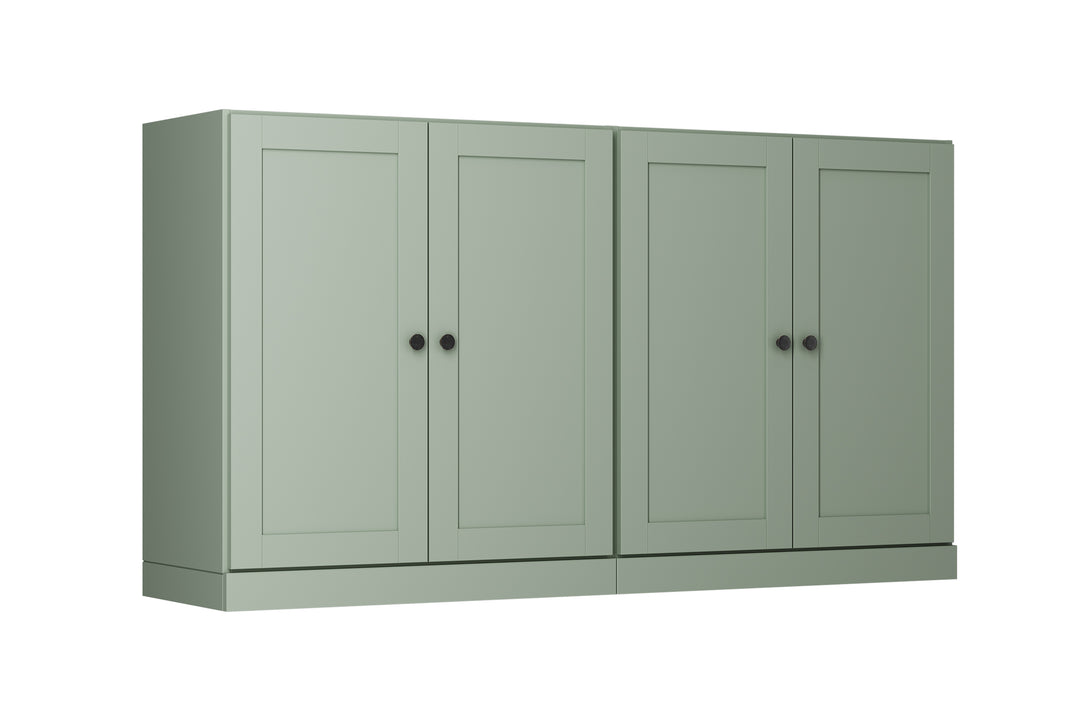 100% Solid Brazilian Pine Wood Sideboard, Shaker Doors, Adjustable Shelves, 64" Wide, 35.75" Tall