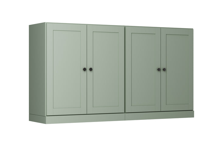 100% Solid Brazilian Pine Wood Sideboard, Shaker Doors, Adjustable Shelves, 64" Wide, 35.75" Tall