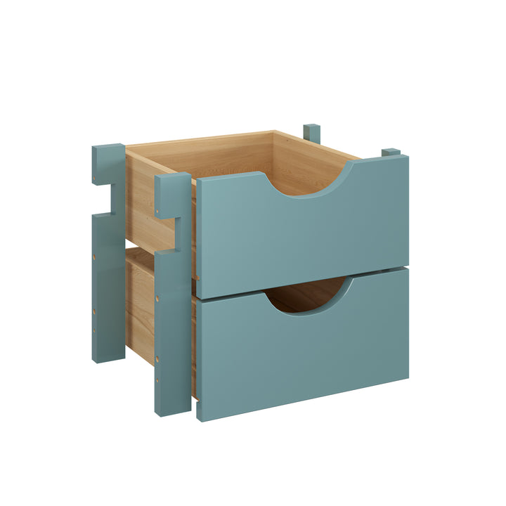 100% Solid Wood Modular Cabinet 2-Small Drawer Storage Kit For 16.5" Wide Cabinet