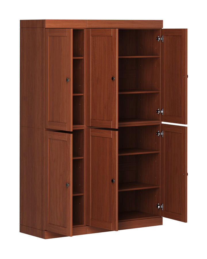 100% Solid Wood 48.5" Pantry Cabinet, Shaker Wood Doors