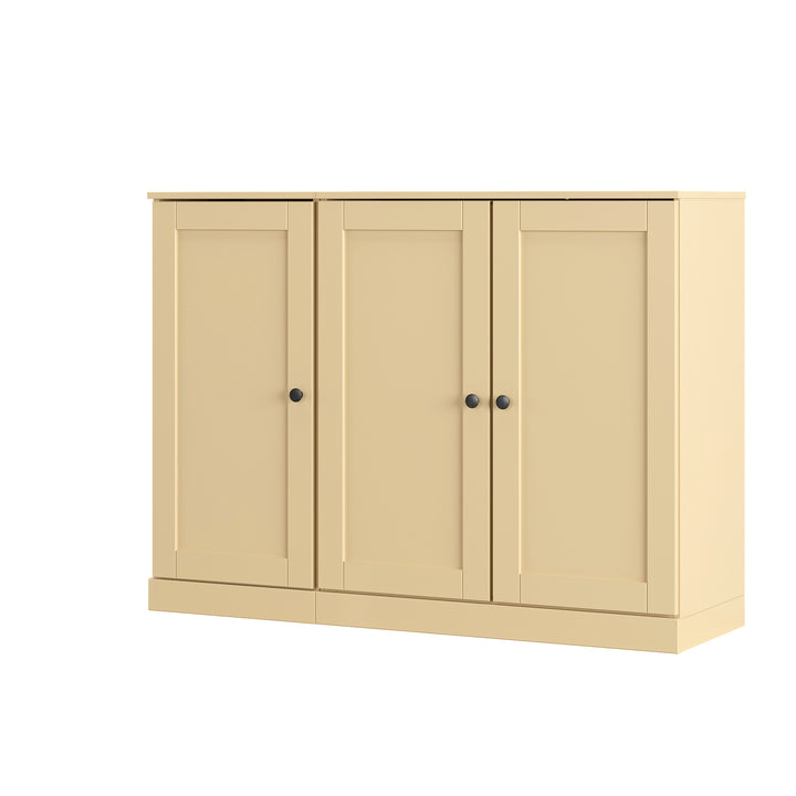 100% Solid Wood Shoe Storage Cabinet with Shaker Doors, Adjustable Shelves, Space Saving Modular Entryway Organizer, 48.5" W x 35.75" H