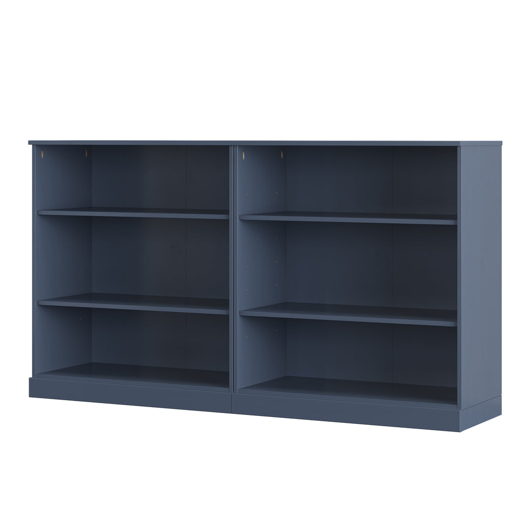 100% Solid Wood 6-Shelf Bookcase Cabinet with Open Storage and Adjustable Shelves, Display Bookshelf, 64" W x 35.75" H