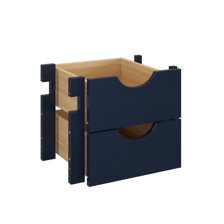 100% Solid Wood Modular Cabinet 2-Small Drawer Storage Kit For 16.5" Wide Cabinet
