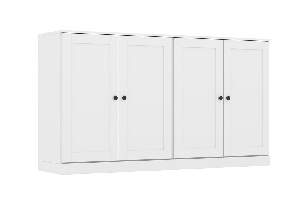 100% Solid Brazilian Pine Wood 64" Sideboard with Shaker Doors, 4-Drawers and Adjustable Shelves