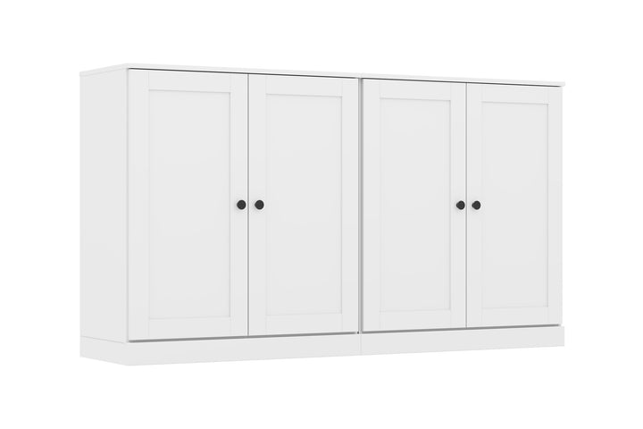 100% Solid Brazilian Pine Wood 64" Sideboard with Shaker Doors, 4-Drawers and Adjustable Shelves