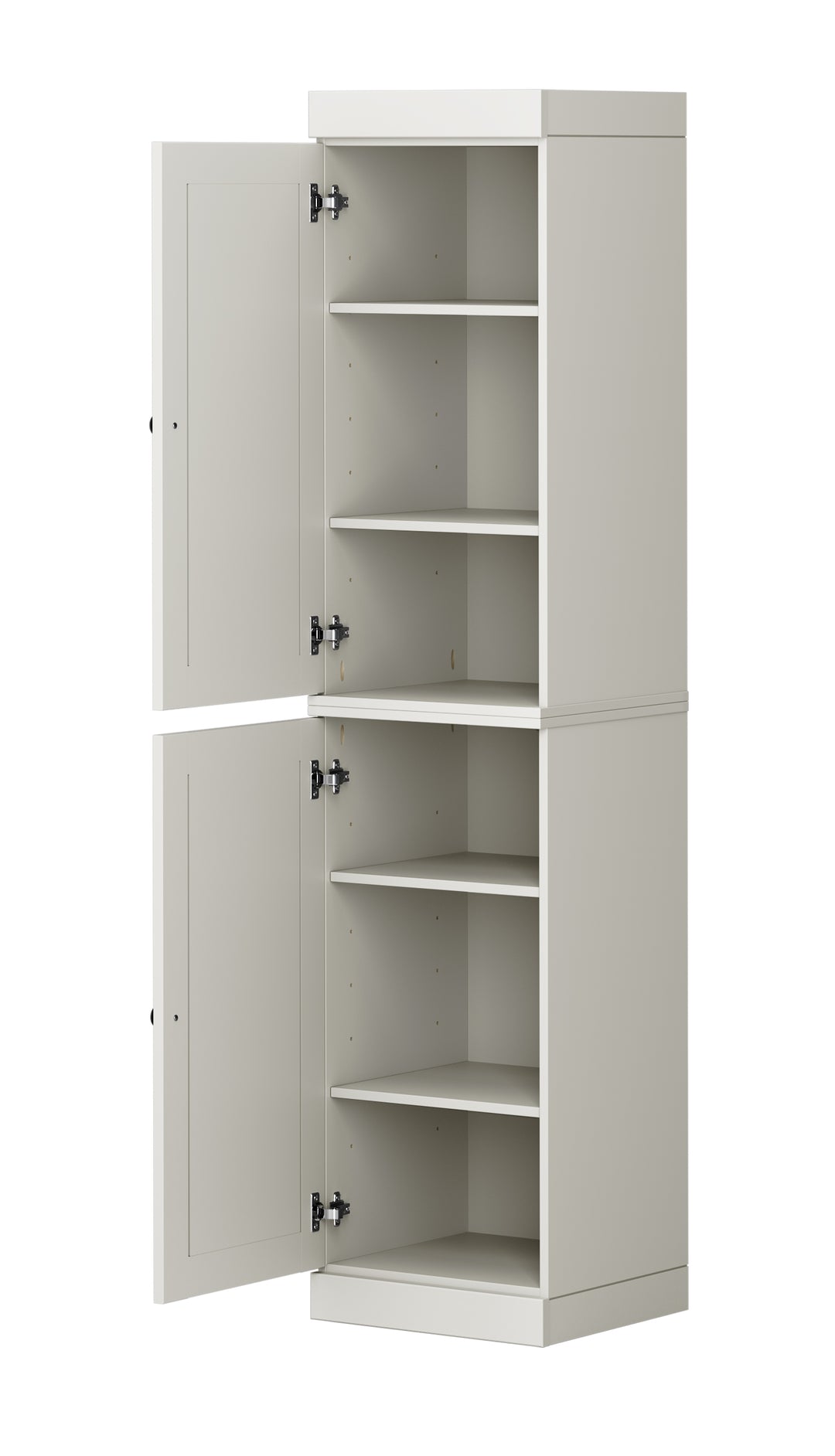 100% Solid Wood Tall Freestanding Modular Bathroom Linen Storage Cabinet with Raised Panel Doors, Adjustable Shelves, 16.5" W x 71.5" H
