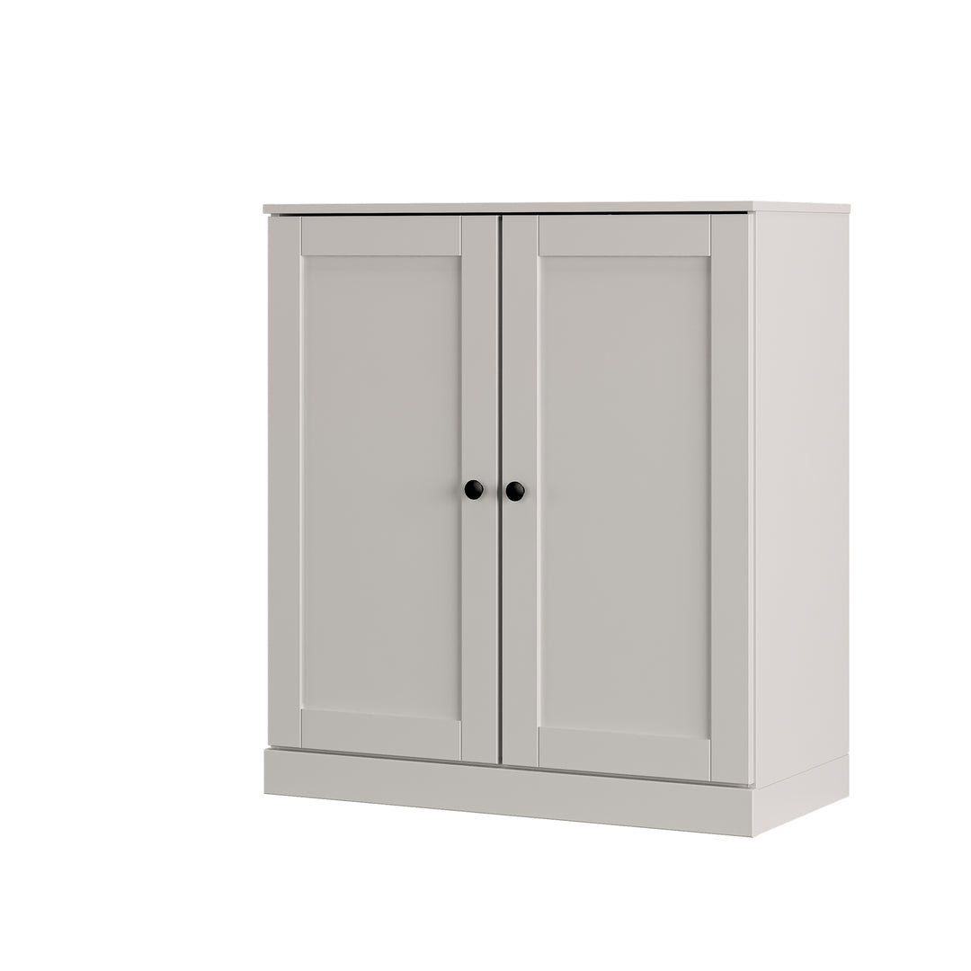 100% Solid Wood Shoe Storage Cabinet with Shaker Doors, Adjustable Shelves, Space Saving Stackable Entryway Organizer, 32" W x 35.75" H