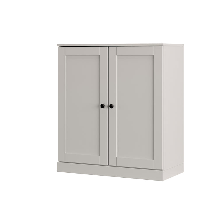 100% Solid Wood Shoe Storage Cabinet with Shaker Doors, Adjustable Shelves, Space Saving Stackable Entryway Organizer, 32" W x 35.75" H