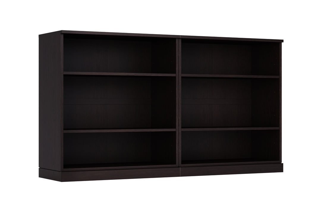 Premium 100% Solid European Oak Hardwood 6-Shelf Modular Bookcase – 64" Wide, 35.75" Tall
