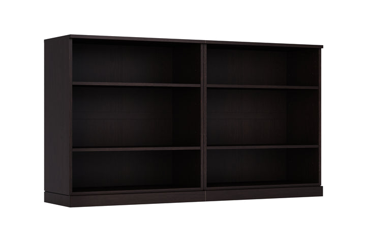 Premium 100% Solid European Oak Hardwood 6-Shelf Modular Bookcase – 64" Wide, 35.75" Tall