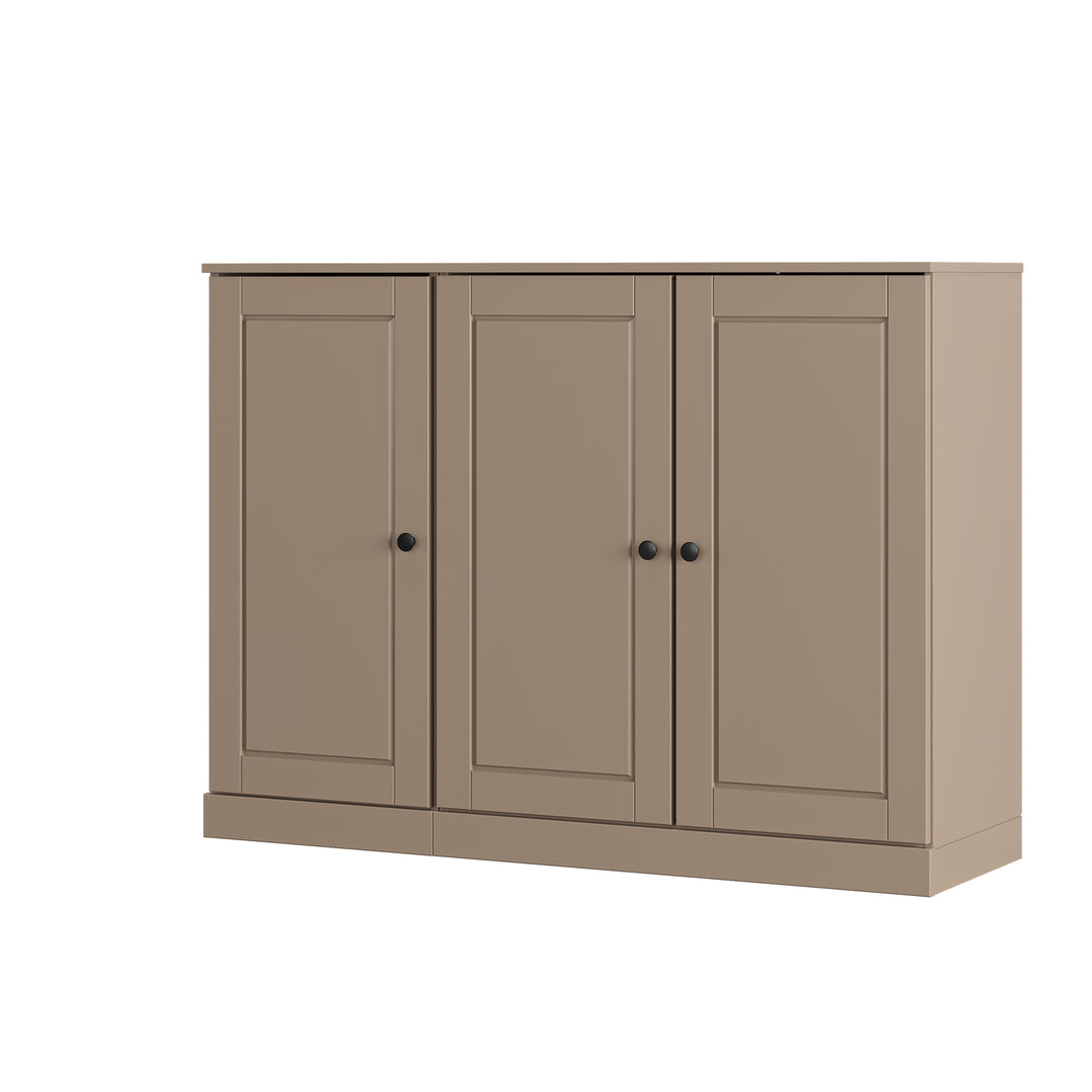100% Solid Wood Shoe Storage Cabinet with Raised Panel Doors, Adjustable Shelves, Space Saving Modular Entryway Organizer, 48.5" W x 35.75" H