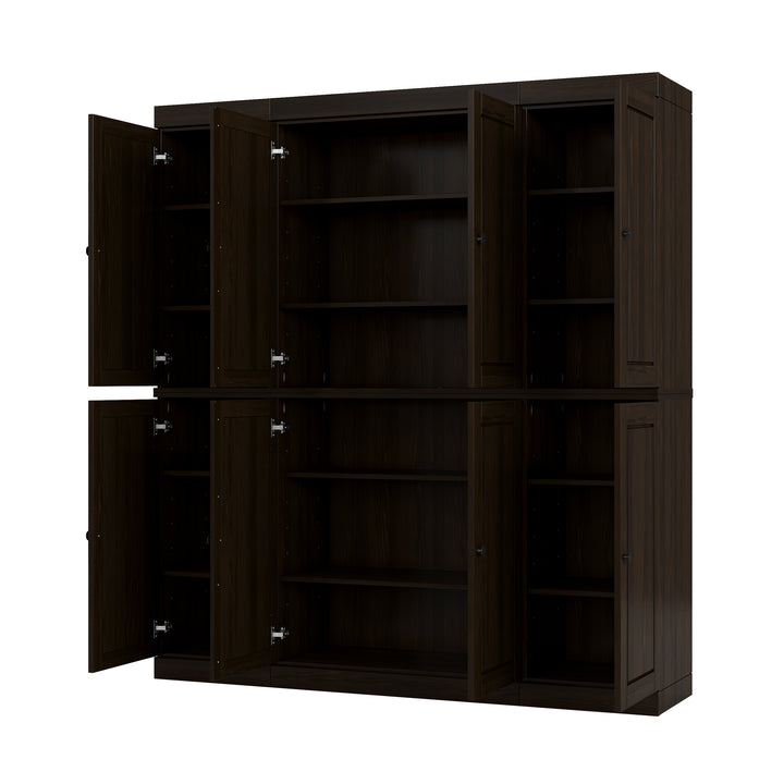 100% Solid Wood Tall Freestanding Kitchen Pantry Cabinet with Doors, Modular Storage Cabinet with Adjustable Shelves, 65" W x 71.5" H