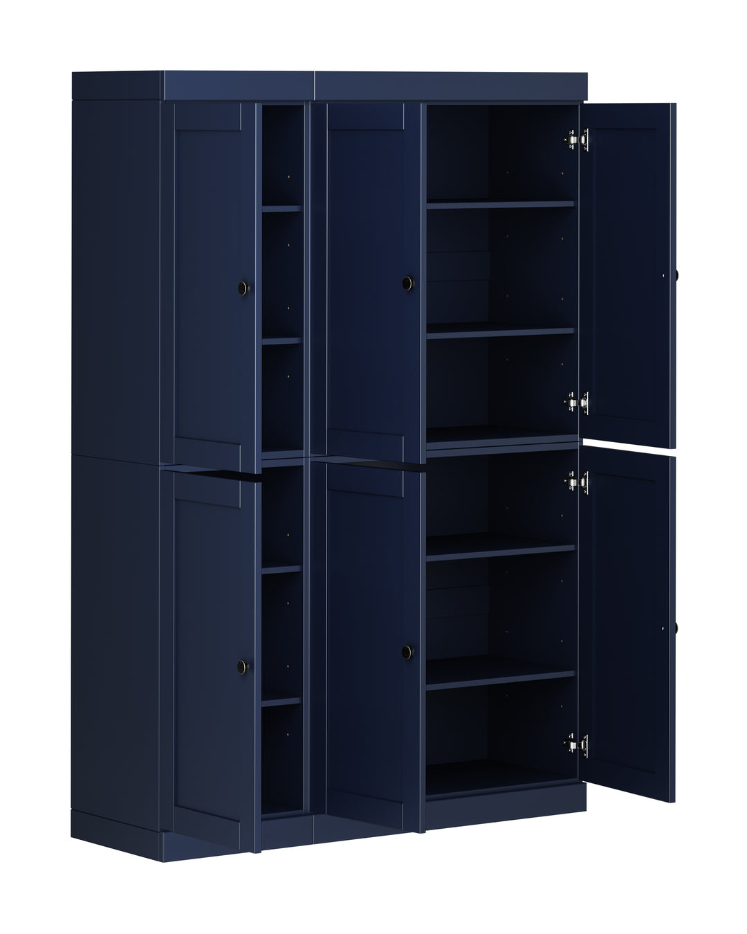 100% Solid Wood 48.5" Pantry Cabinet, Shaker Wood Doors