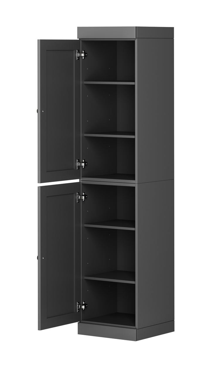 100% Solid Wood 16.5" Pantry Cabinet, 2 Shaker Wood Doors