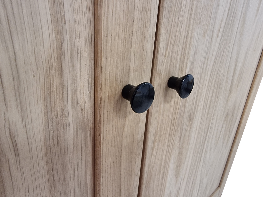 Premium 100% Solid European Oak Hardwood Bathroom Storage Cabinet with Shaker Doors – 32" Wide, 71.5" Tall