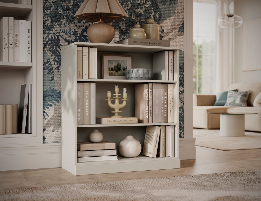 100% Solid Wood 3-Shelf Bookcase, Open Storage Bookshelf with Adjustable Shelves, 32" W x 35.75" H