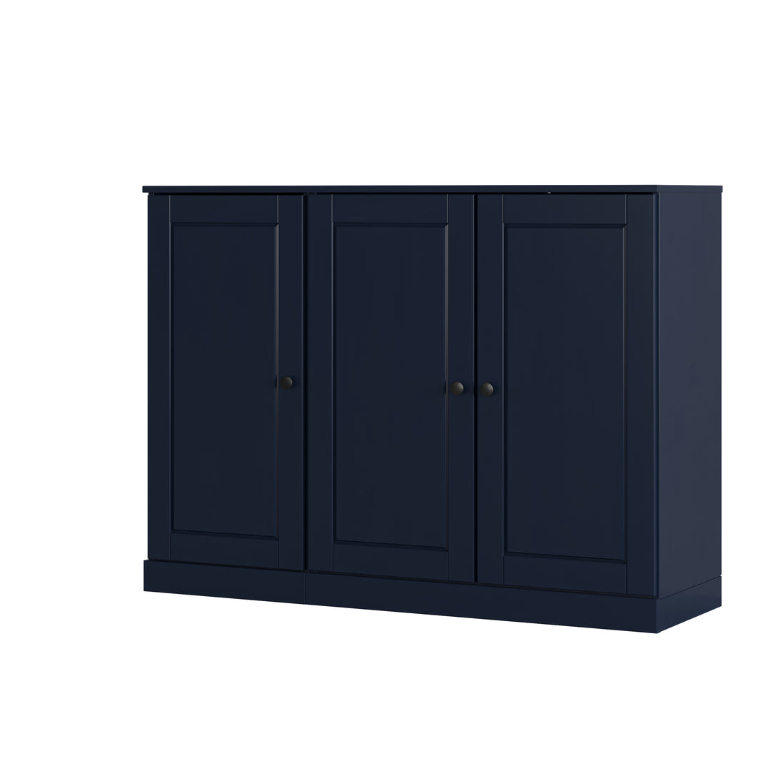 100% Solid Wood Shoe Storage Cabinet with Raised Panel Doors, Adjustable Shelves, Space Saving Modular Entryway Organizer, 48.5" W x 35.75" H