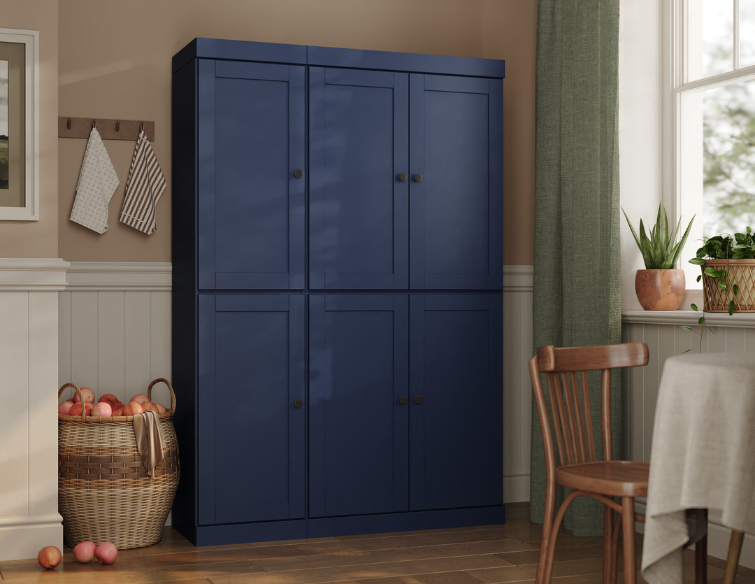 100% Solid Wood 48.5" Pantry Cabinet, Shaker Wood Doors