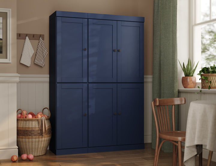 100% Solid Wood 48.5" Pantry Cabinet, Shaker Wood Doors