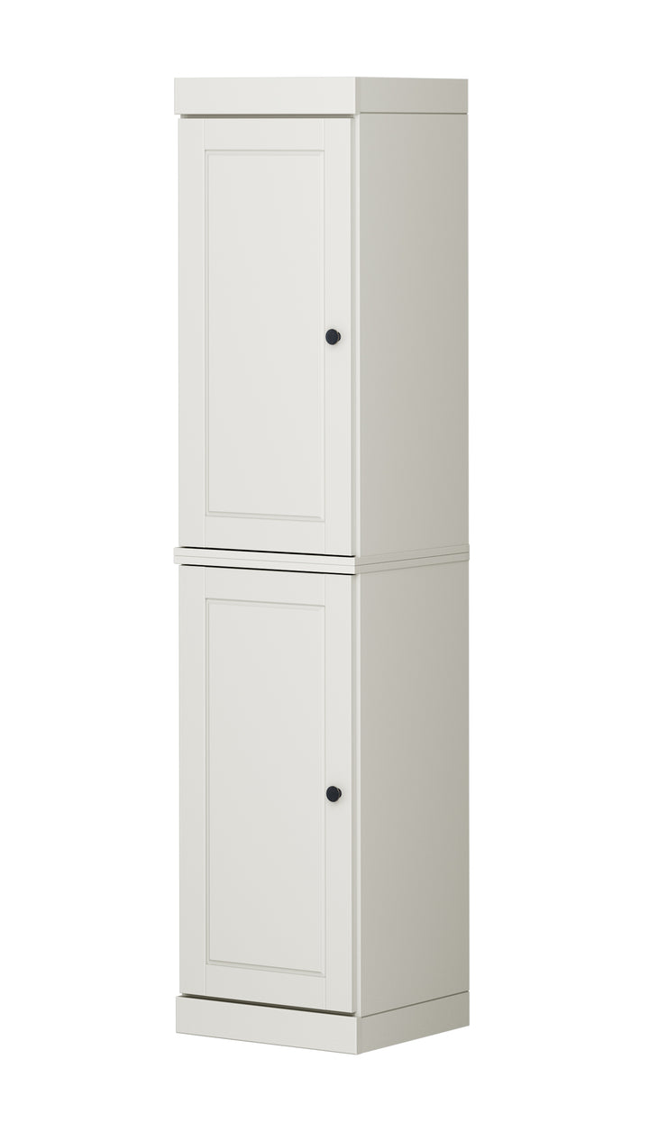100% Solid Wood Bathroom Storage Cabinet, Raised Panel Doors, 4 Drawers, Adjustable Shelves, 16.5" Wide, 71.5" Tall