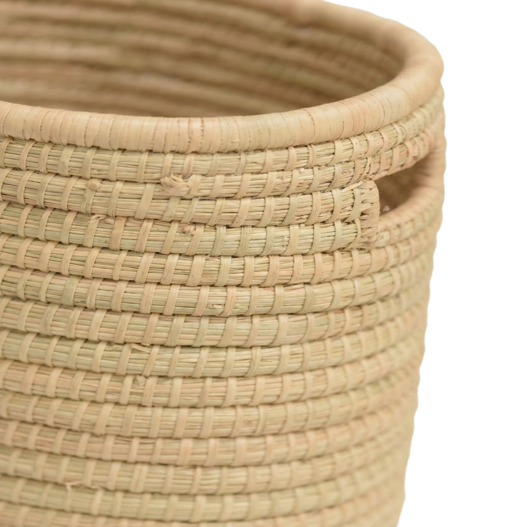 100% Handwoven Natural Rattan 22" Oval Basket with Handles, Boho Farmhouse Decorative Laundry & Storage Organizer, Handcrafted – Authentic African Craftsmanship, Baskets - Palace Imports