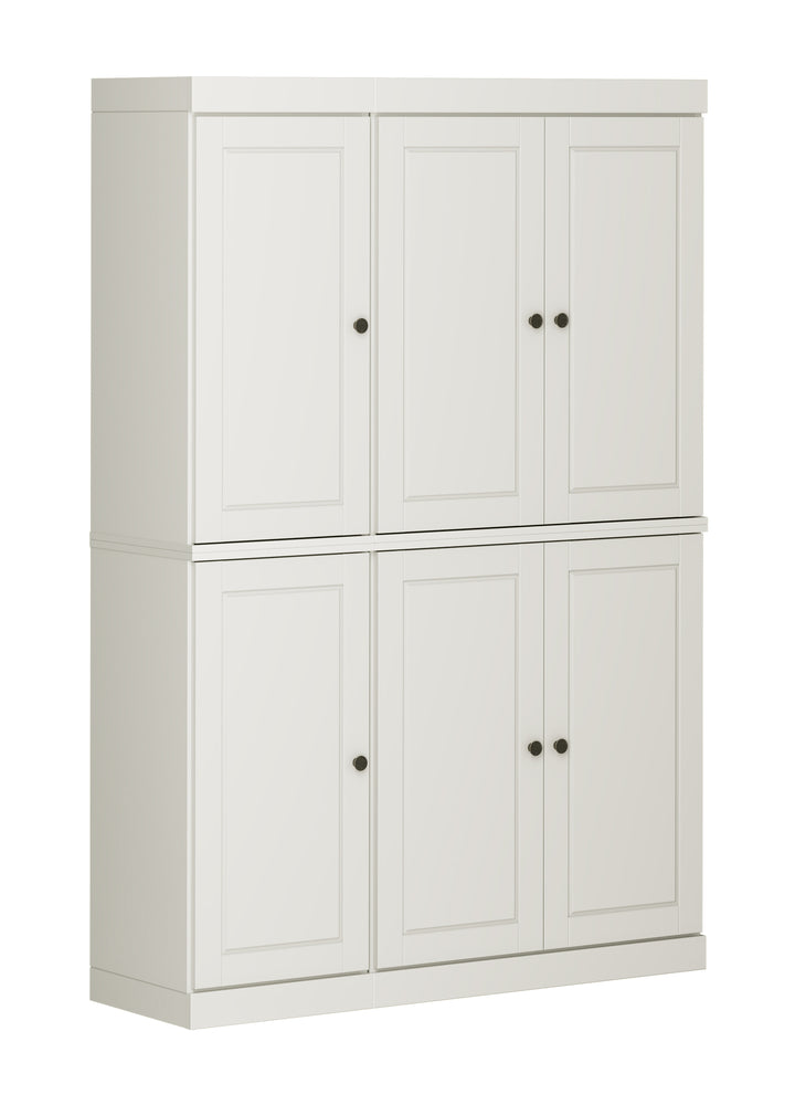 100% Solid Wood Kitchen Pantry Cabinet, Tall Freestanding Modular Storage with Raised Panel Doors & 2 Drawers, Adjustable Shelves, 48.5" W x 71.5" H