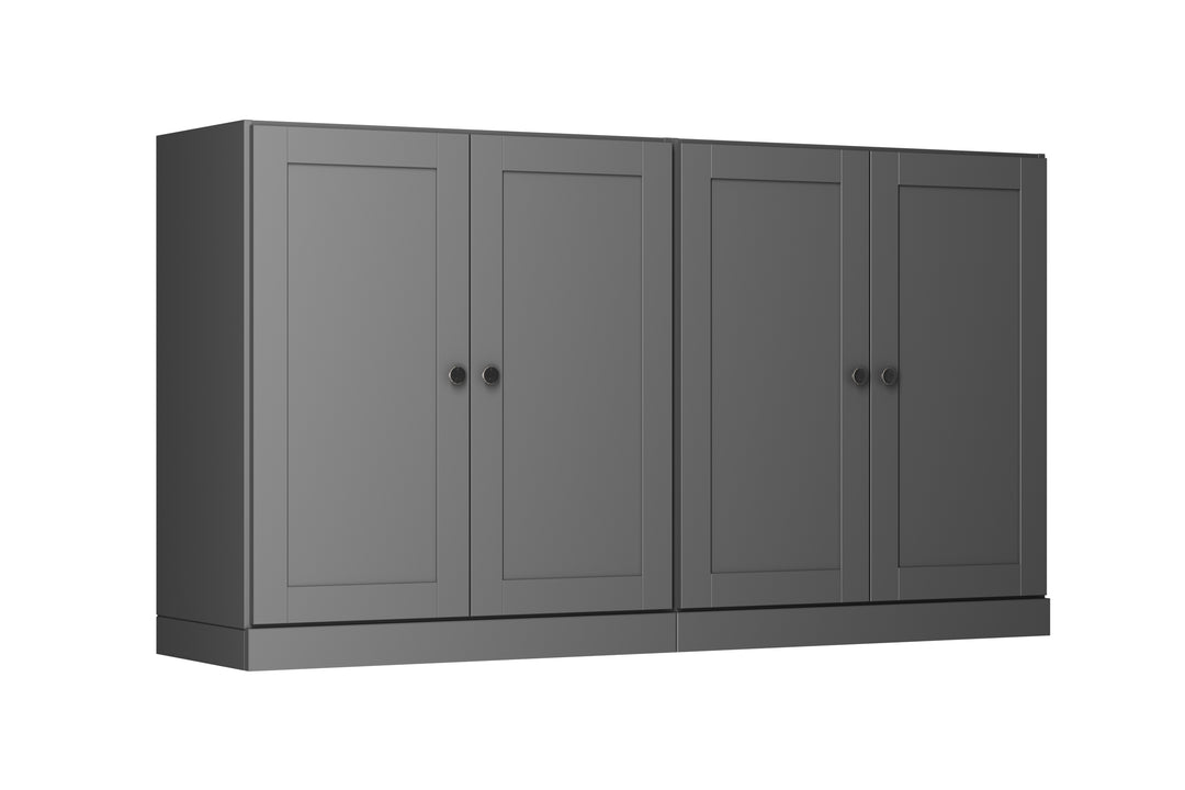 100% Solid Brazilian Pine Wood Sideboard, Shaker Doors, Adjustable Shelves, 64" Wide, 35.75" Tall