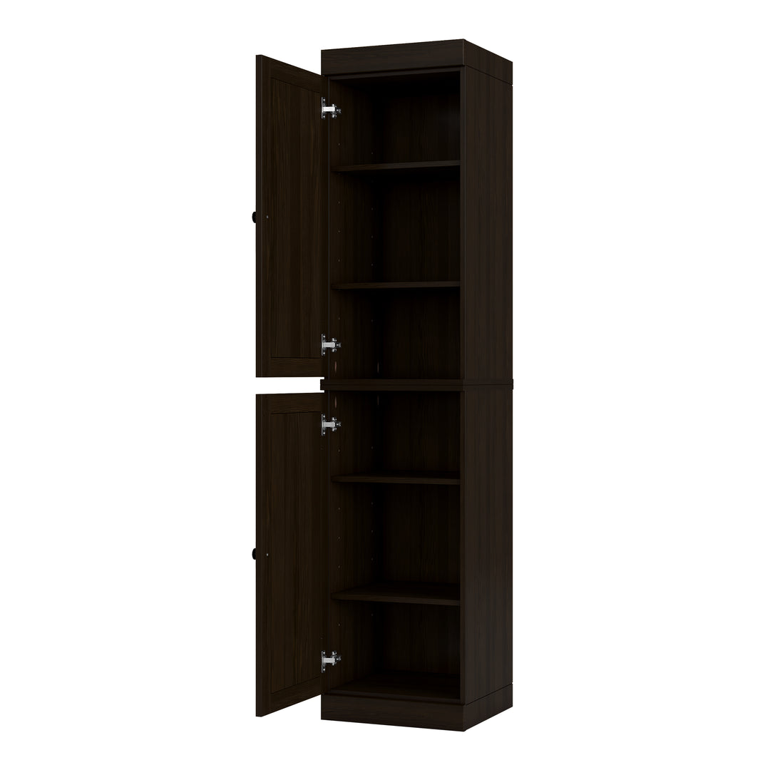 100% Solid Wood Kitchen Pantry Cabinet, Tall Freestanding Modular Storage with Raised Panel Doors, Adjustable Shelves, 16.5" W x 71.5" H