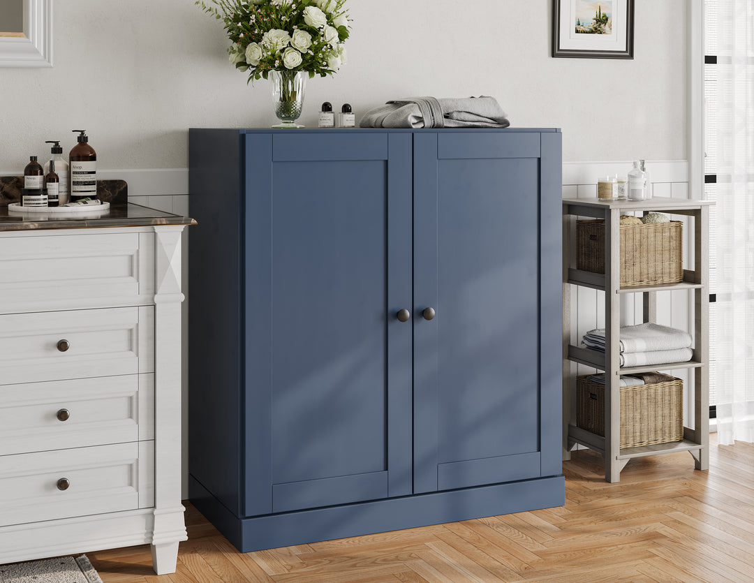 100% Solid Wood 32" Bathroom Cabinet with Raised Panel Wood Doors