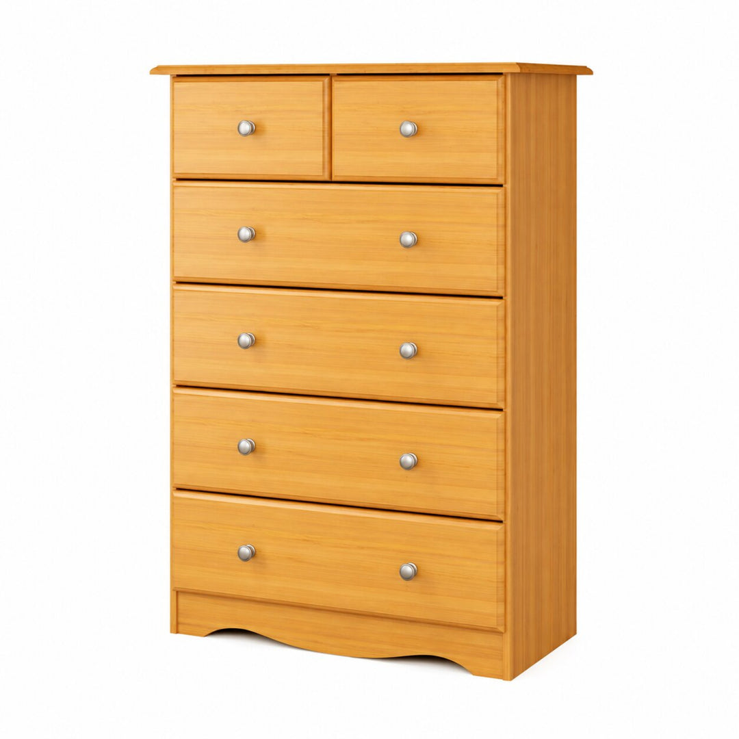 100% Solid Wood 6-Drawer Chest with Metal Knobs