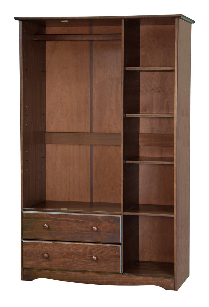 100% Solid Wood 3-Door Wardrobe Armoire with Raised Panel Doors, Bedroom Closet Storage - Grand Collection