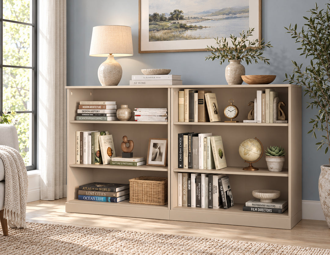 100% Solid Wood Freestanding Modular 6-Shelf Bookcase Cabinet with Open Adjustable Shelves, Display Storage Bookshelf, 64" W x 35.75" H