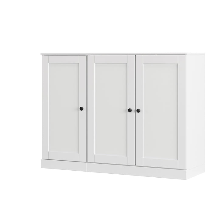 100% Solid Wood Shoe Storage Cabinet with Shaker Doors, Adjustable Shelves, Space Saving Modular Entryway Organizer, 48.5" W x 35.75" H