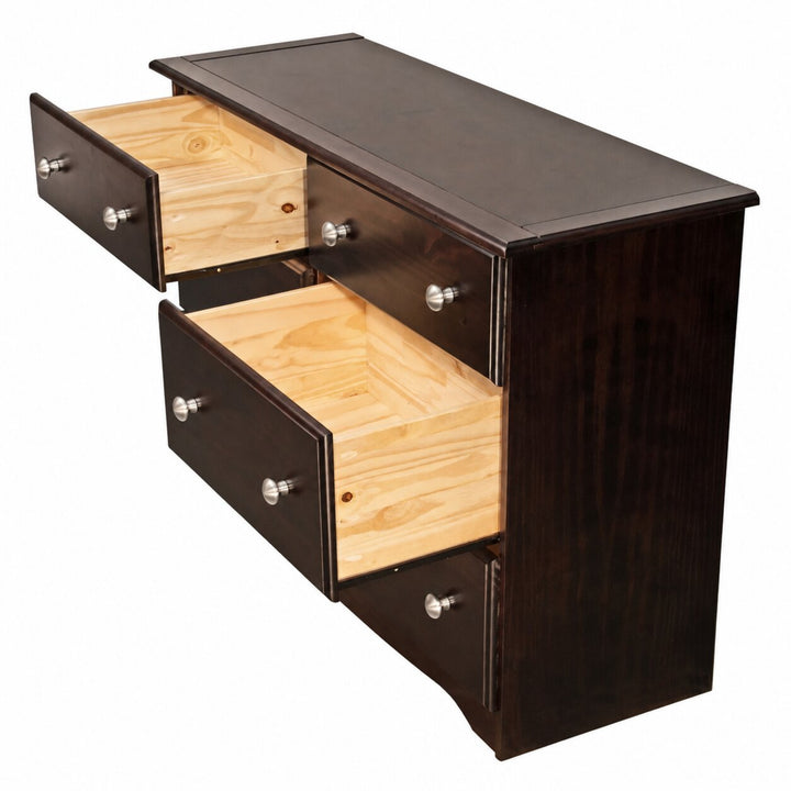 100% Solid Wood 6-Drawer Double Dresser with Metal Knobs