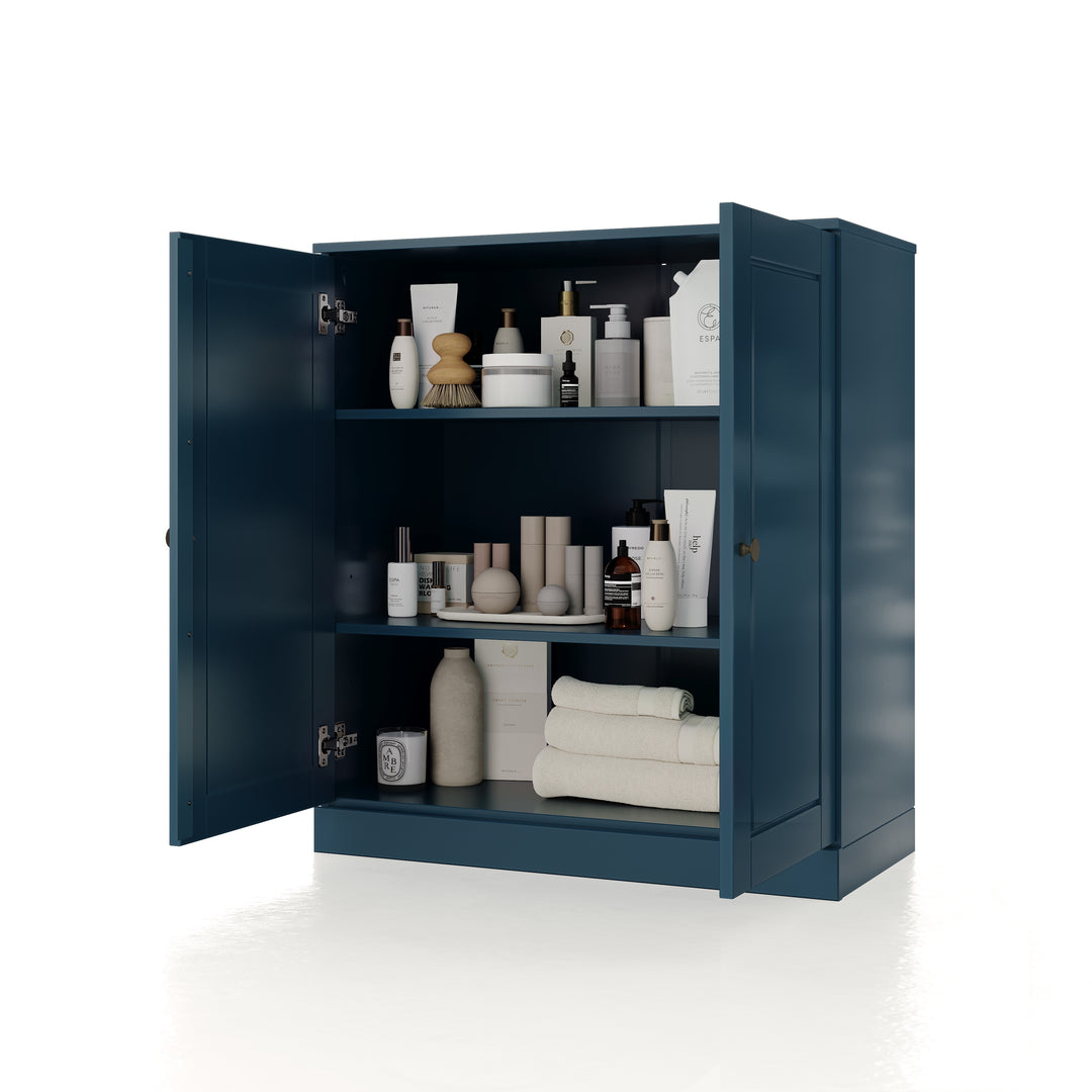 100% Solid Wood 32" Bathroom Cabinet with Raised Panel Wood Doors