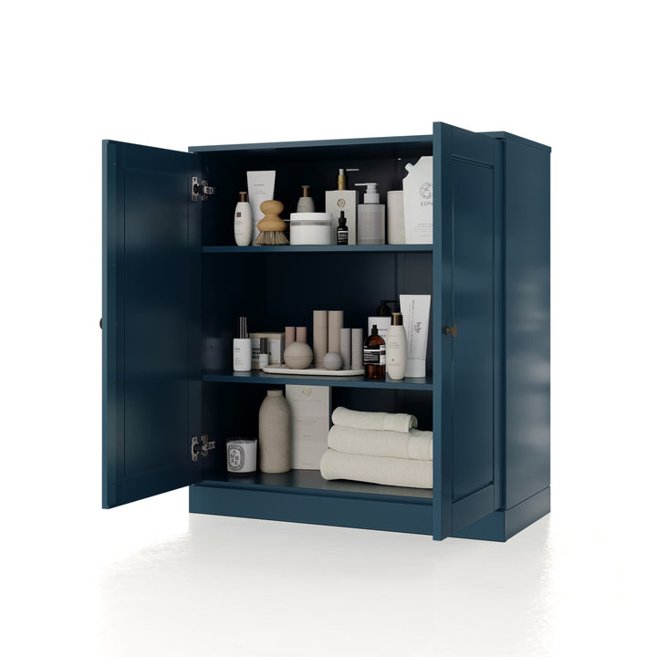 100% Solid Wood 32" Bathroom Cabinet with Raised Panel Wood Doors