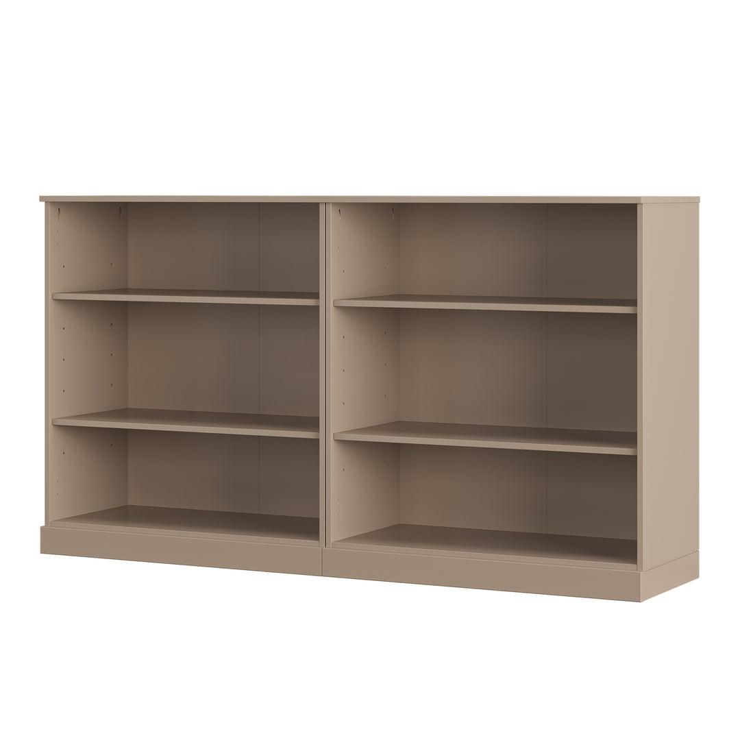 100% Solid Wood 6-Shelf Bookcase Cabinet with Open Storage and Adjustable Shelves, Display Bookshelf, 64" W x 35.75" H