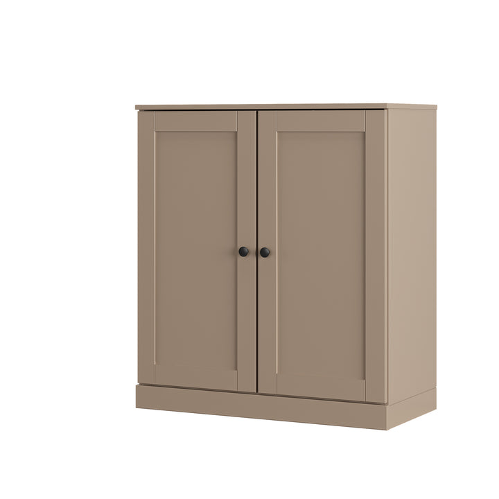 100% Solid Wood Shoe Storage Cabinet with Shaker Doors, Adjustable Shelves, Space Saving Stackable Entryway Organizer, 32" W x 35.75" H