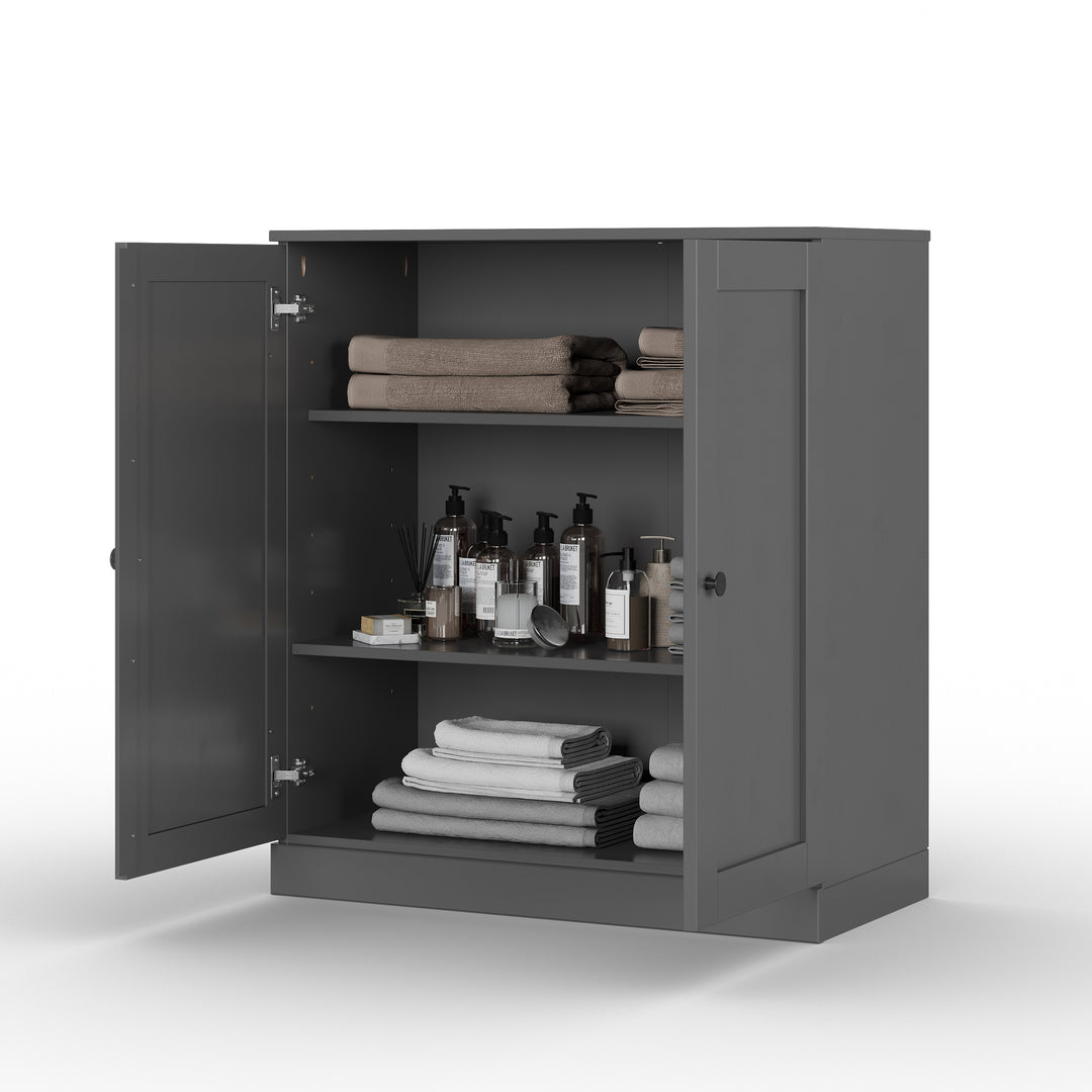 100% Solid Wood 32" Bathroom Cabinet with Shaker Wood Doors