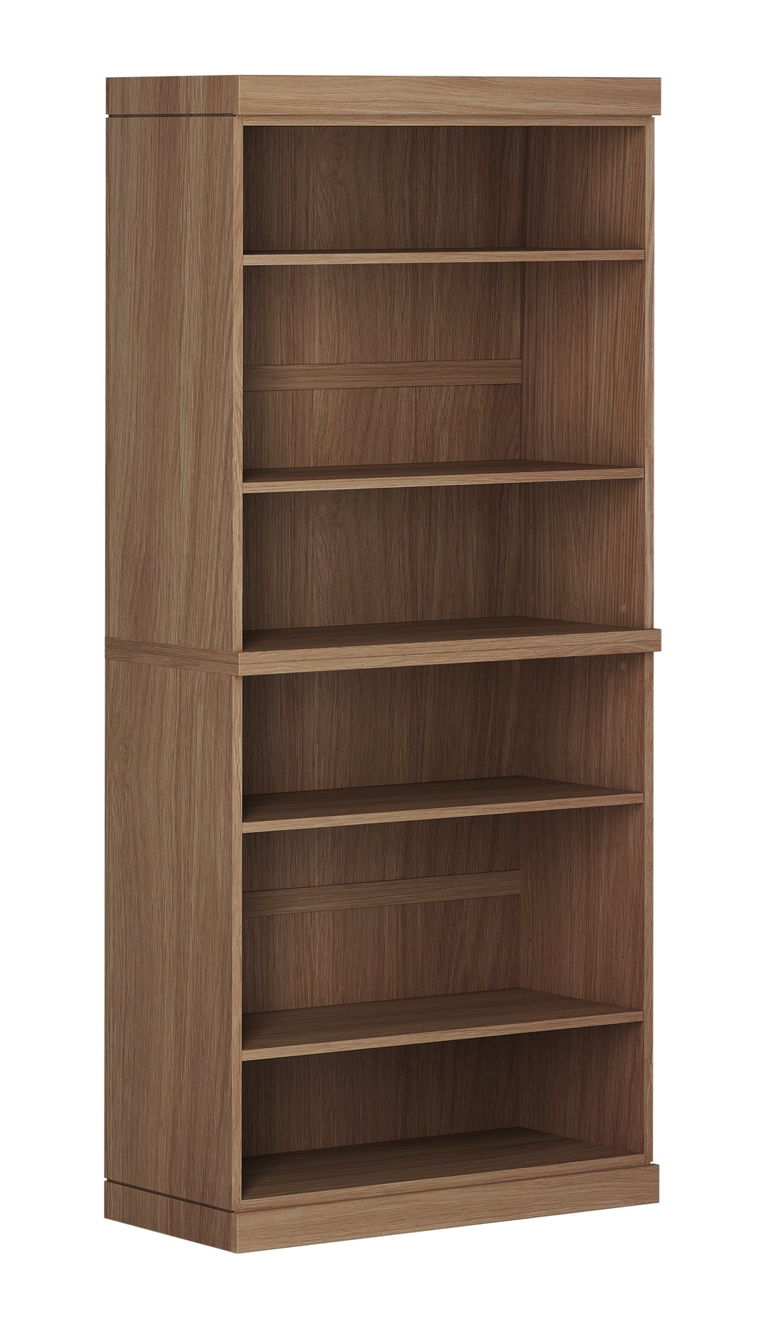 Premium 100% Solid European Oak Hardwood 6-Shelf Modular Bookcase – 32" Wide, 71.5" Tall