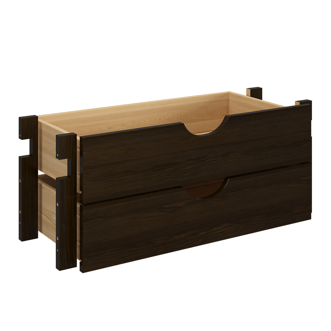 100% Solid Wood Modular Cabinet 2-Drawer Storage Kit For 32" Wide Cabinet