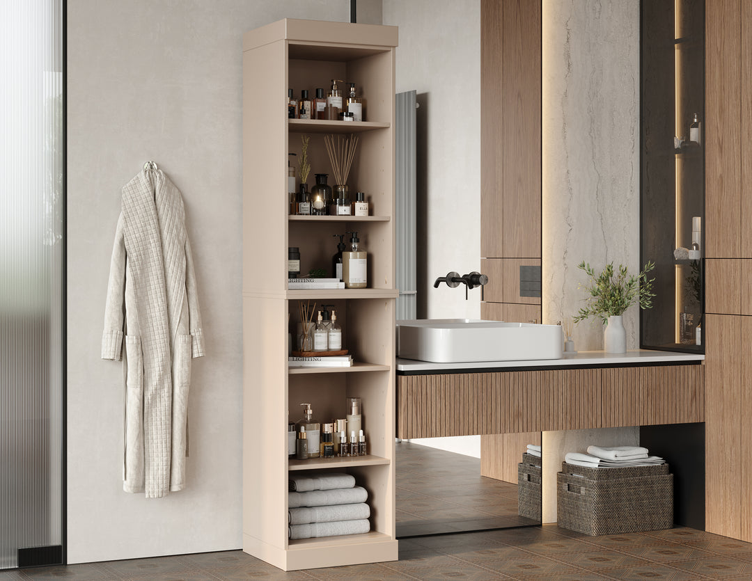 100% Solid Wood 16.5" Tall Bathroom Cabinet, Adjustable Shelves