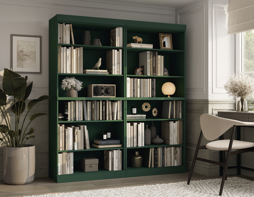 100% Solid Wood 12-Shelf 64" Bookcase, Tall Modular Bookshelf with Adjustable Shelves