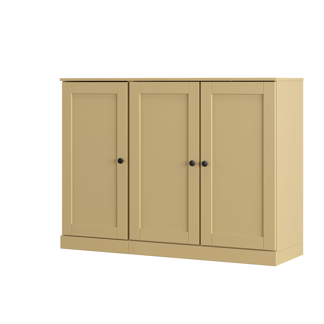100% Solid Wood Shoe Storage Cabinet with Shaker Doors, Adjustable Shelves, Space Saving Modular Entryway Organizer, 48.5" W x 35.75" H