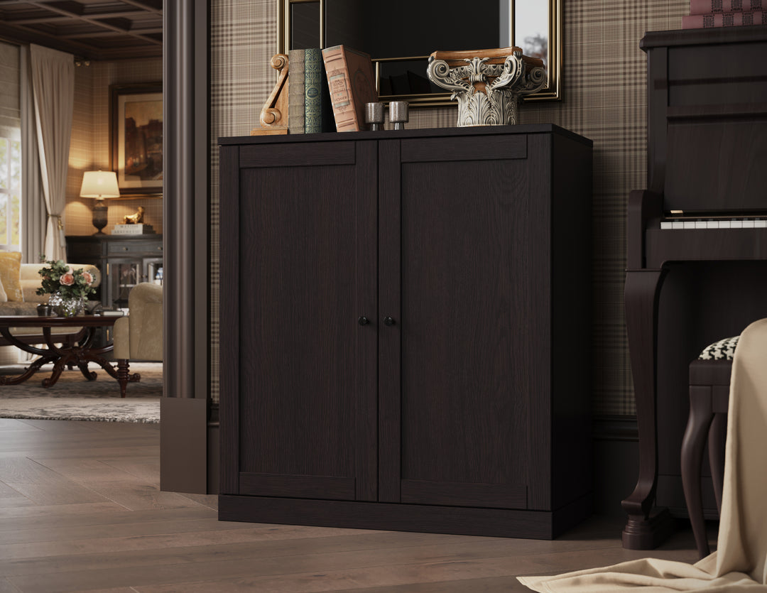 Premium 100% Solid European Oak Hardwood 3-Shelf Modular Bookcase with Shaker Doors – 32" Wide, 35.75" Tall